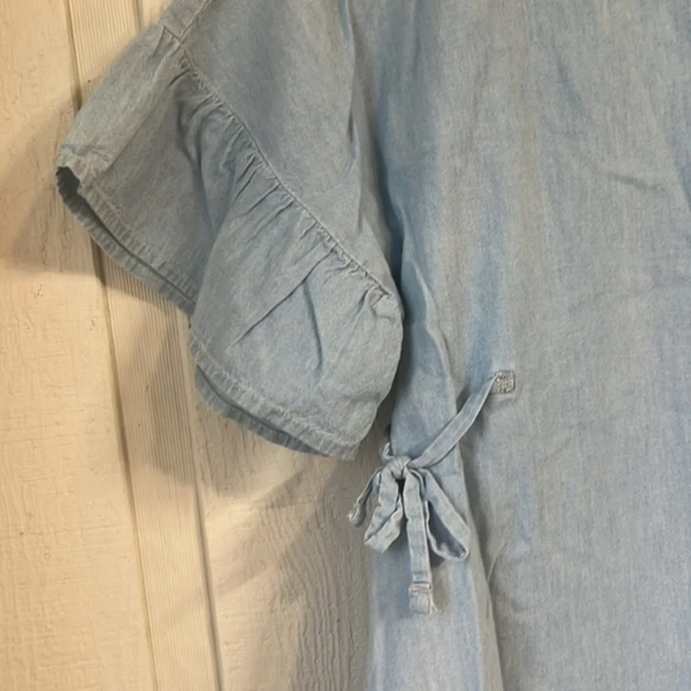 Gymboree chambray‎ Ruffled sleeve dress kids size extra large size 14
